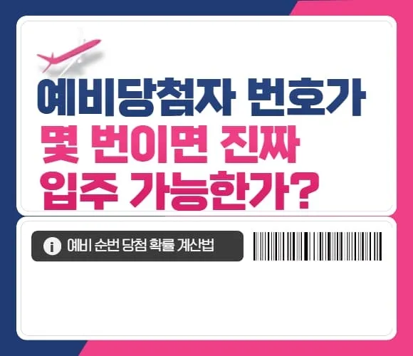예비당첨자 번호가 몇 번이면 진짜 입주 가능한가
